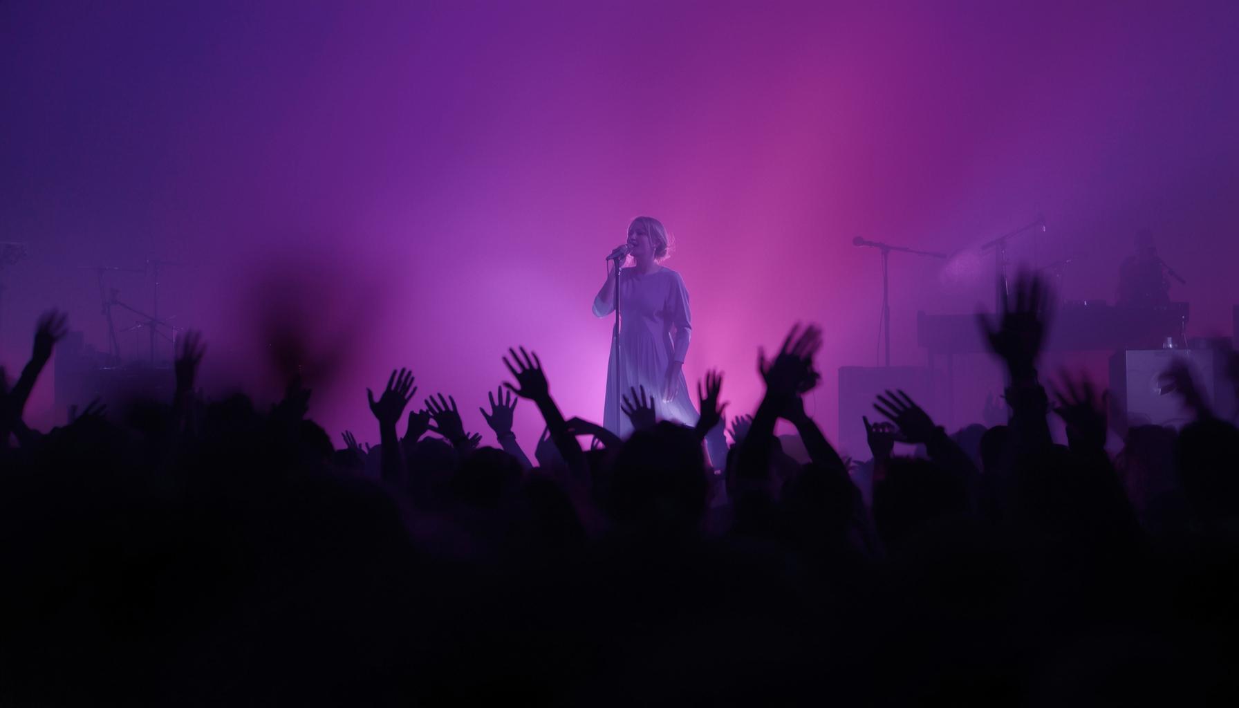 Audience interaction, visuals, and merchandise